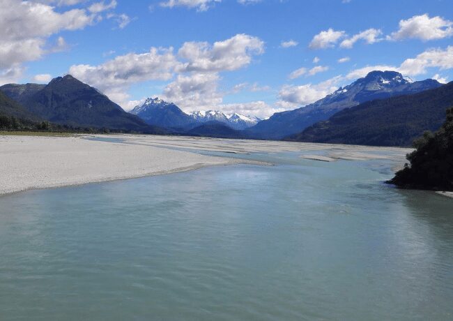 Ocean blue in Glenorchy South Island, New Zealand.