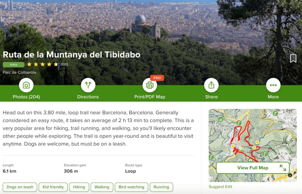 Ruta del Monte Tibidabo-hike.