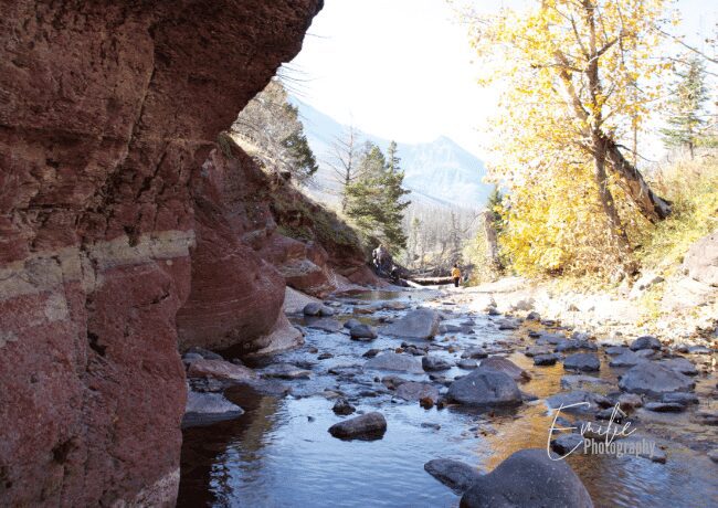 red rock canyon trail in waterton lakes