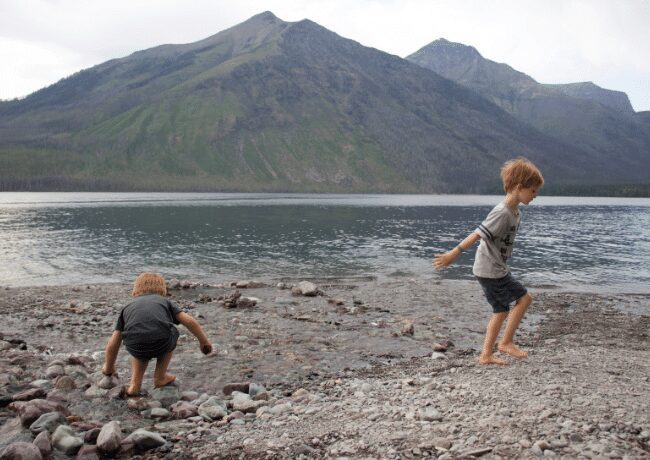 enjoying the water at McDonald Lake