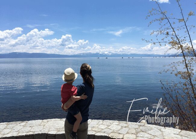 Tahoe Beach: Nature's masterpiece, where the Sierra landscape meets the crystal waters. 