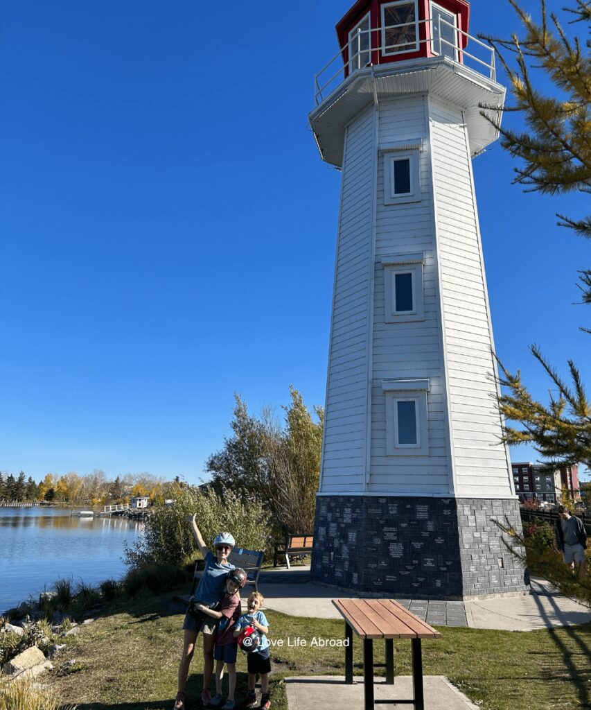 Taking a pause after a little family-friendly bike ride