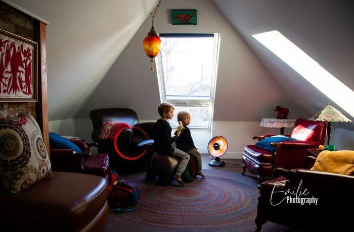 Living room in the Attic Suite