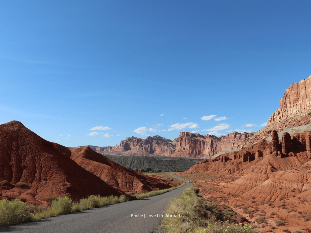 scenic drive in Capitol Reef National Park 