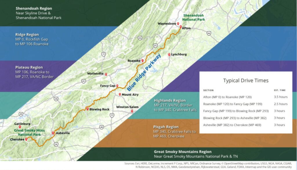 Blue Ridge Parkway map