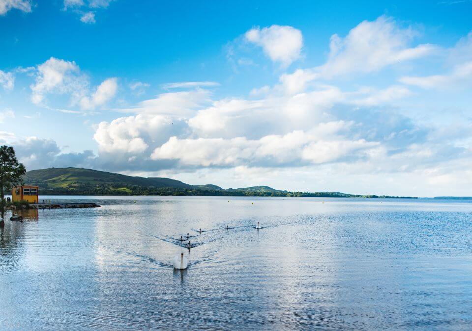 The calming view of the Lough Dreg in Ireland.