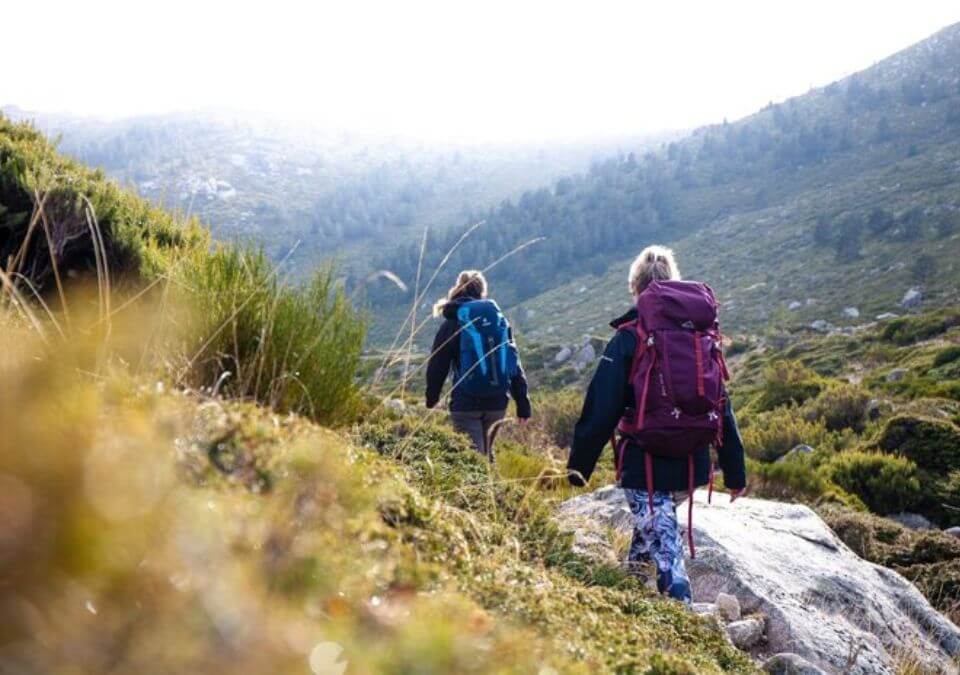 Hiking in the maejstic mountains of Guadarrama National Park.