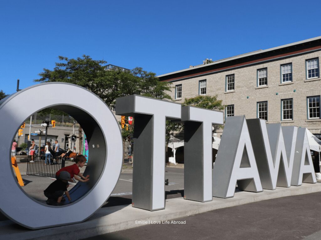 The Ottawa sign is located on York Street in ByWard market