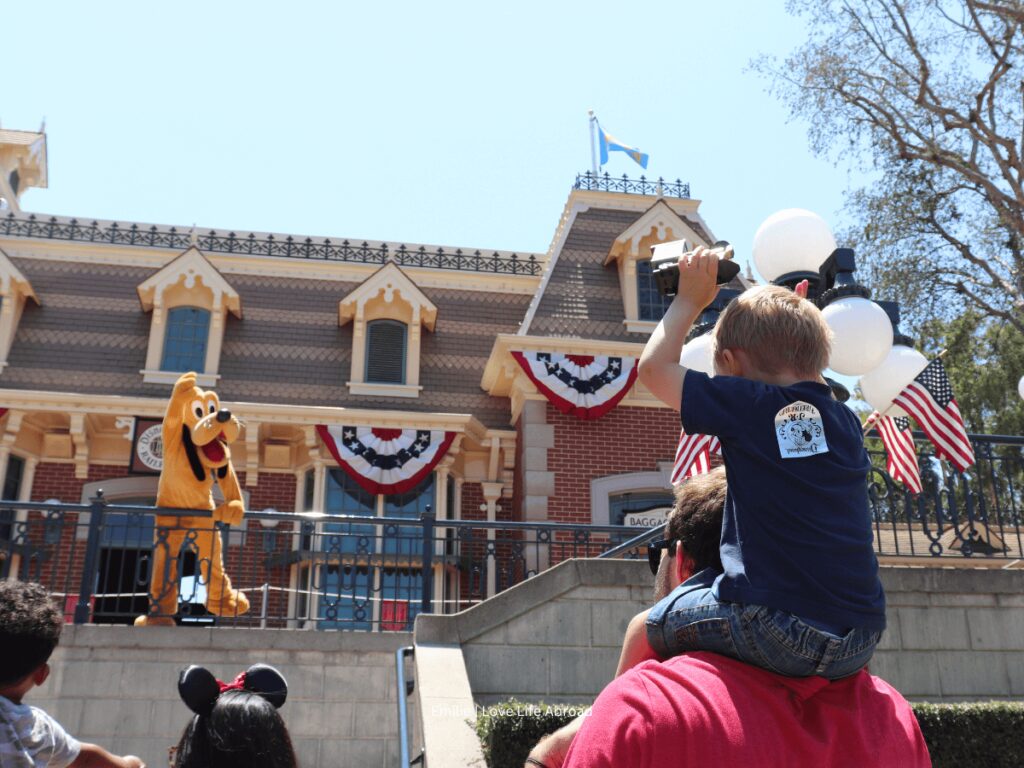 Looking at the Parade at Disneyland