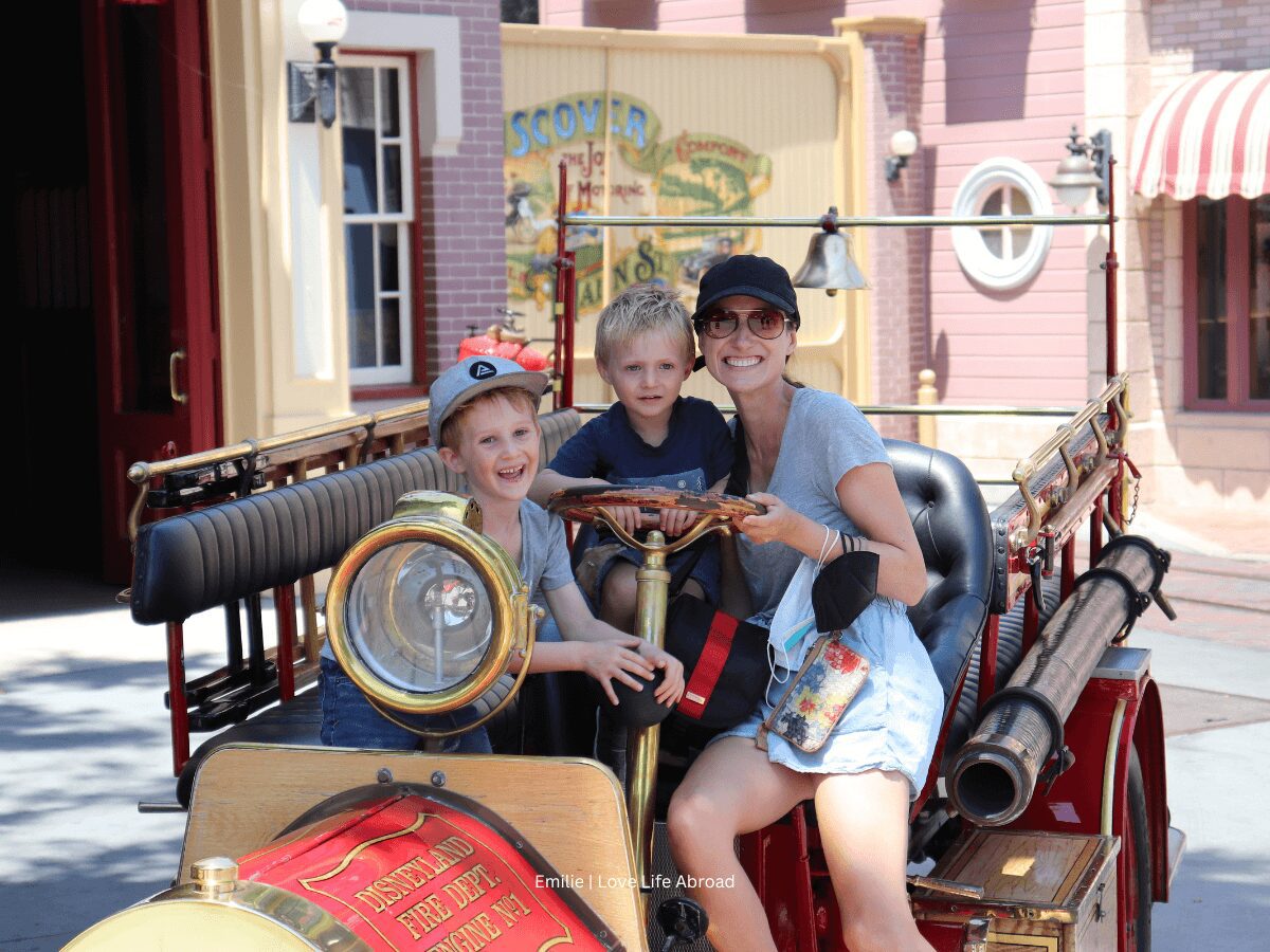 Photo opps by the fire station at Disneyland