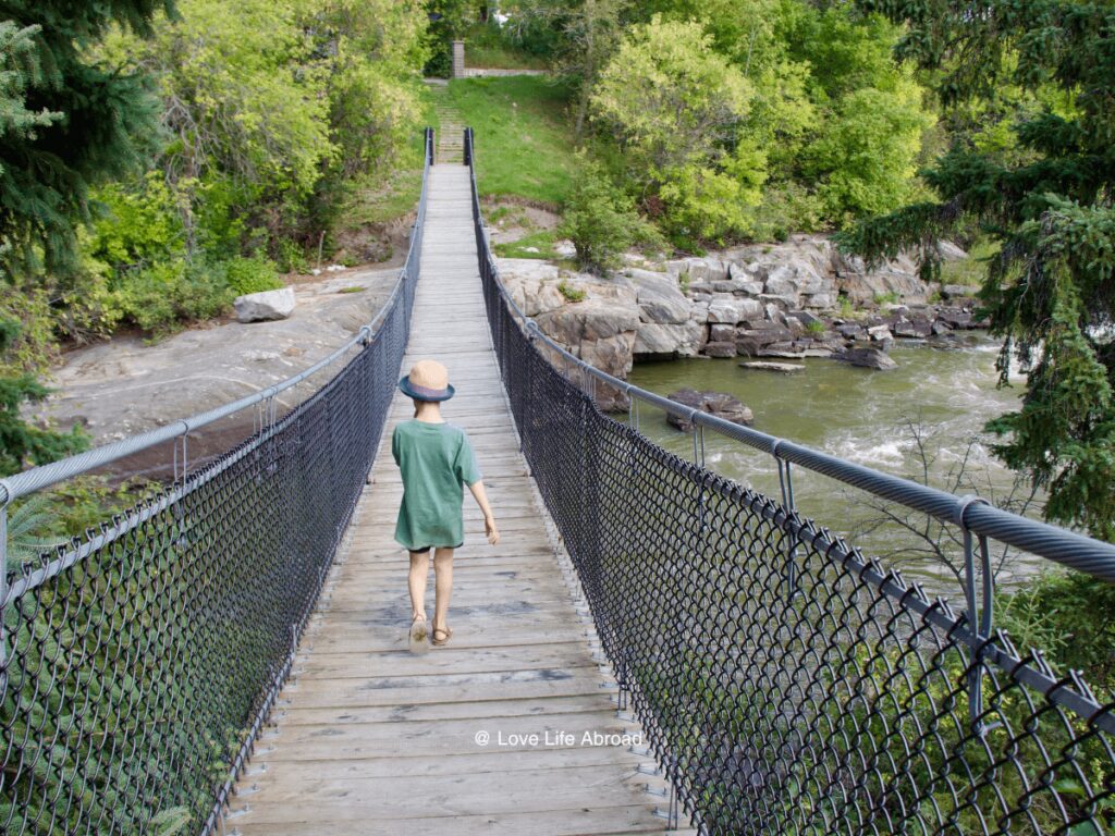 Roy Wilson Suspension Bridge in Dryden