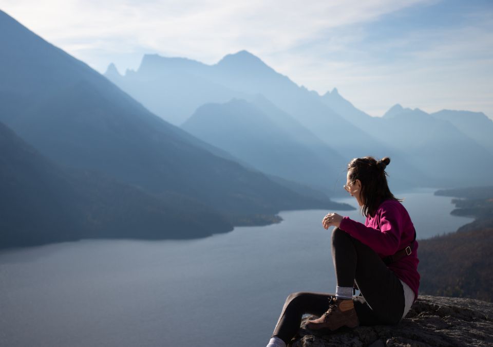 View from the top of the Bear's Hump Trail in Waterton Lakes National Park