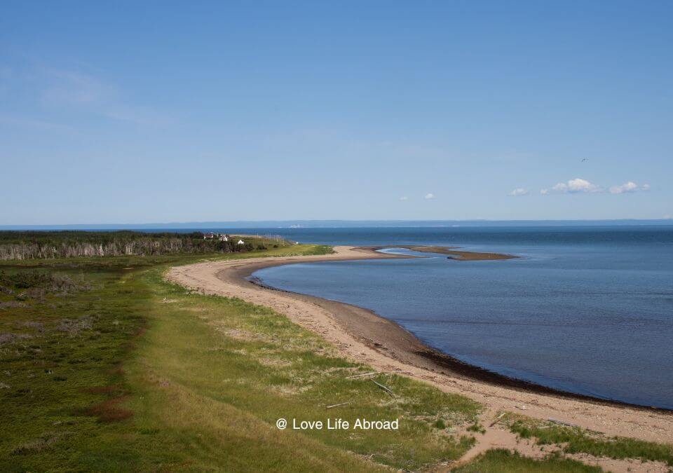 View of the beach from Miscou Island Lighthouse