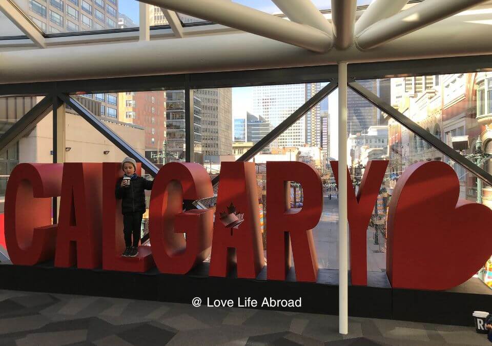 Calgary sign in one of the skywalk around downtown