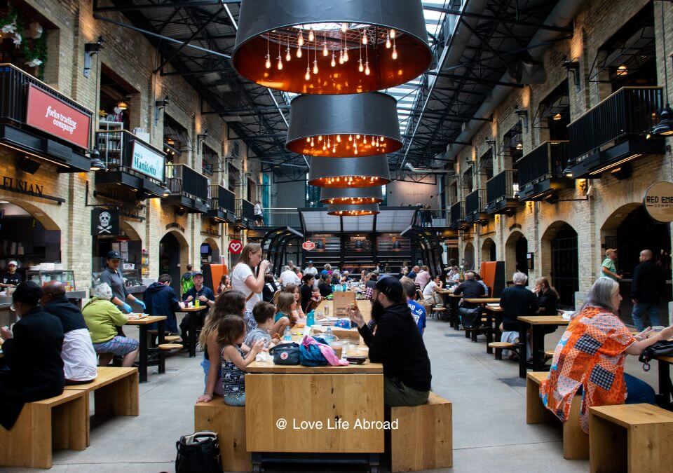 Eating hall at the Fork Market in Winnipeg 