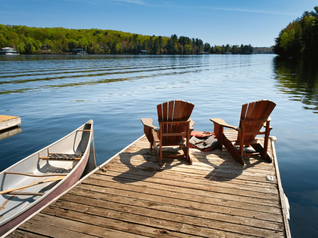 Enjoying one of the lakes in Muskoka