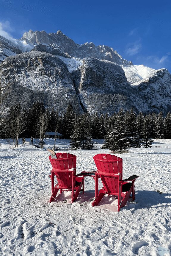 Red Chairs Near Cascade Ponds