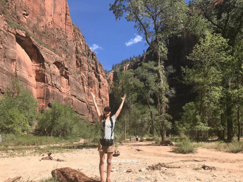 The Riverside Walk trail in Zion