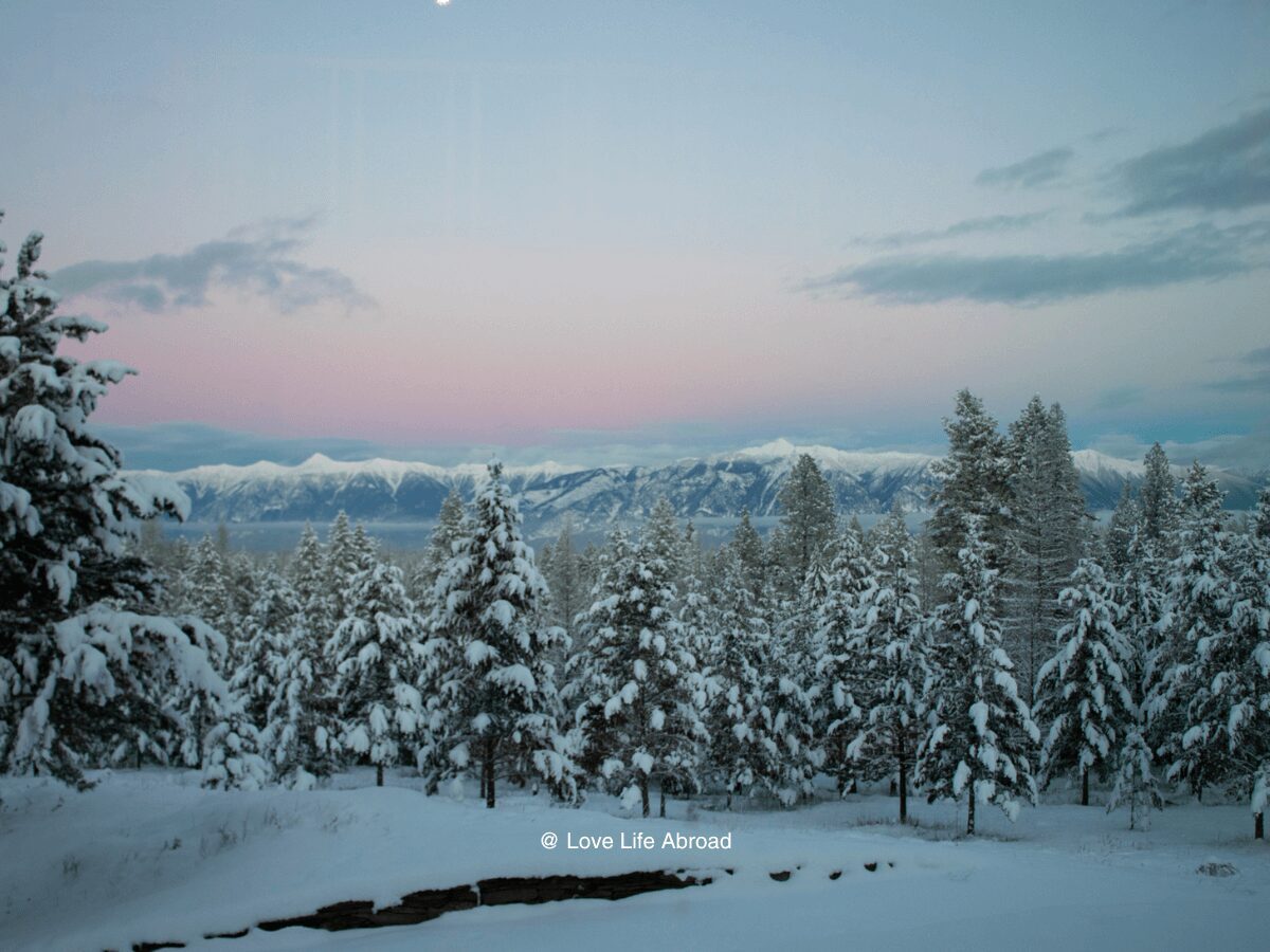 winter getaway in bc. View of the mountains taken in Kimberley BC