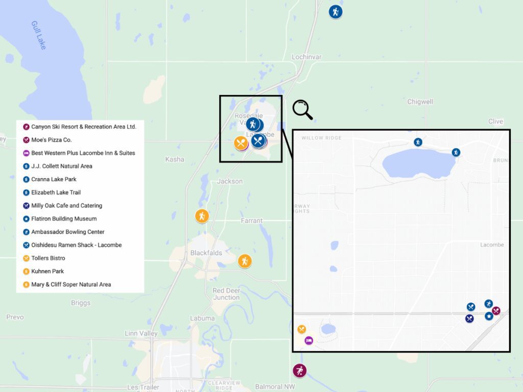 Lacombe County Map Itinerary - Love Life Abroad MAPS