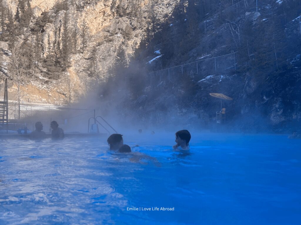 Having fun in the hot pools at Radium Hot Springs