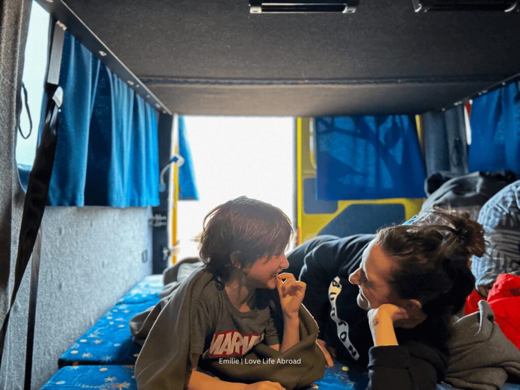 We had so much fun chatting in the campervan after a long day exploring