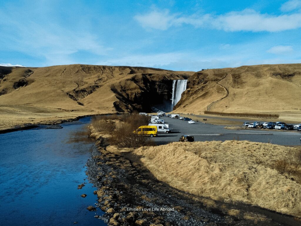 We stayed overnight at the Skógar Campsite right by the waterfalls