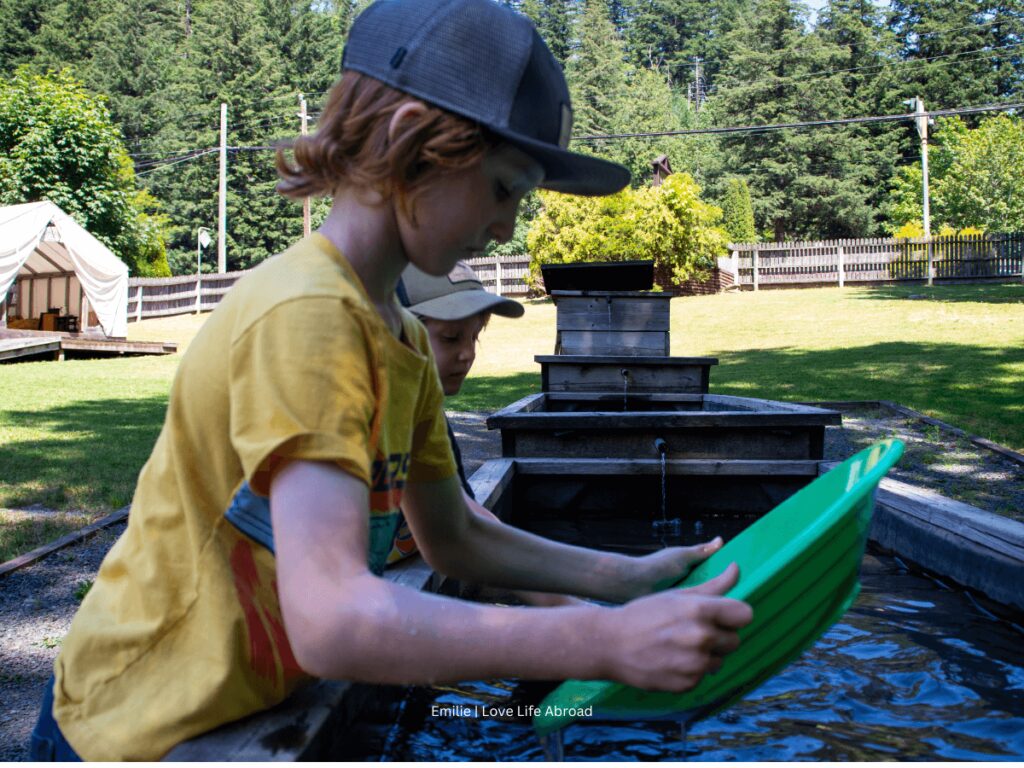 My boys loved gold panning at Yale Historic Site. They could have stayed for hours