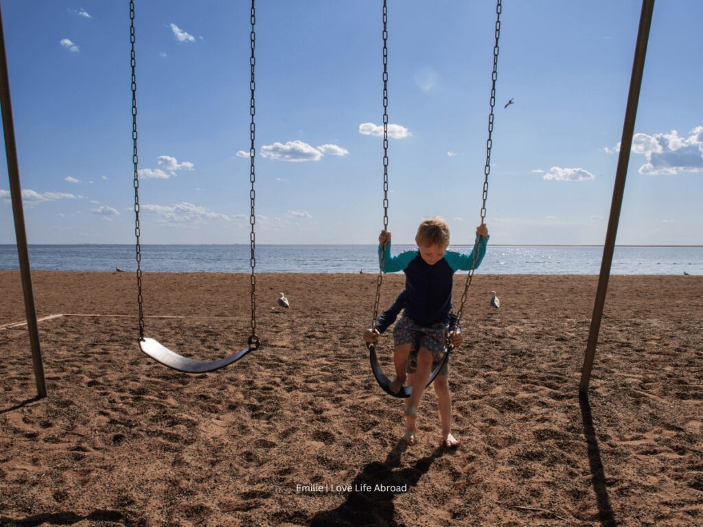 We spent the afternoon enjoying the beach and playground at Kinbrook Island Provincial Park