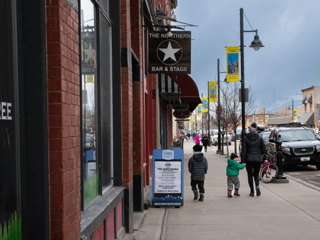 Downtown Fernie in the winter