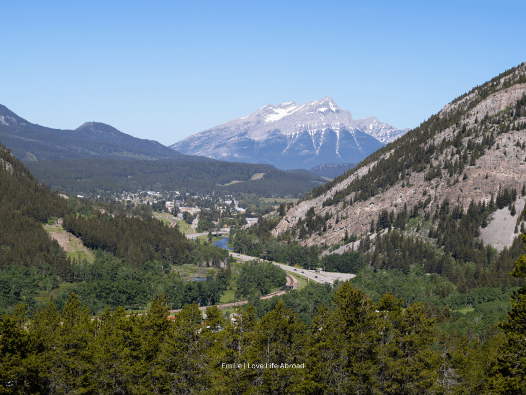 View of a small town in the Crowsnest Pass AB