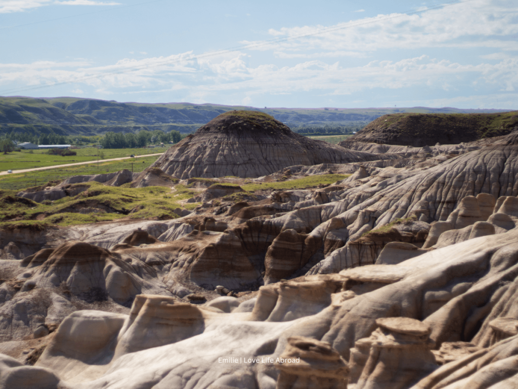 view from the top of the hoodoo hiking trail in Drumheller