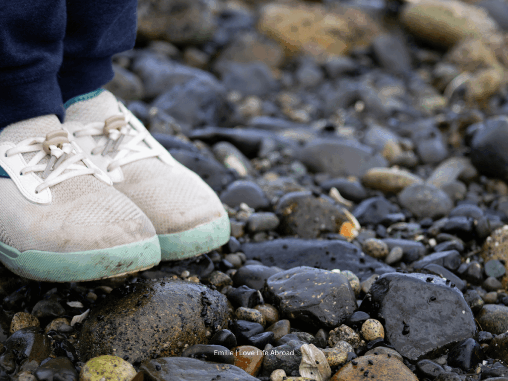 Staying dry with the Vessi shoes in the tide pools